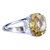 Saanvi Yellow Solitaire Ring with Silver Band